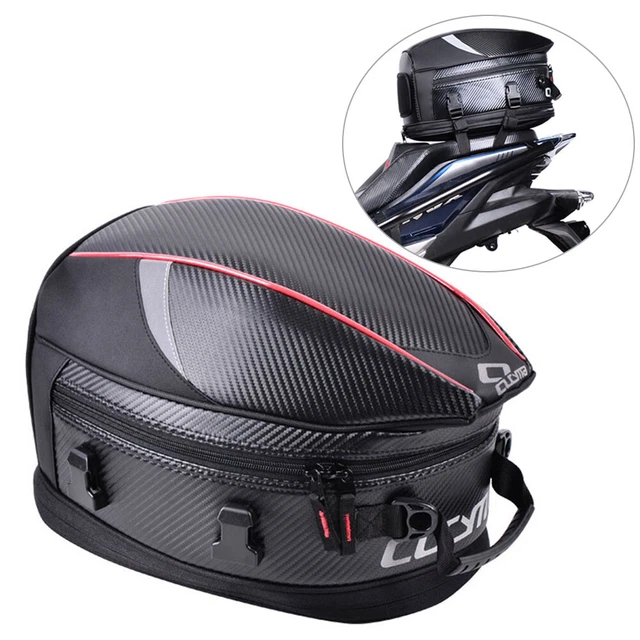 Tail Back Seat Bags Kit Travel Luggage Rear Seat Rider Bag Pack Red Motorcycle
