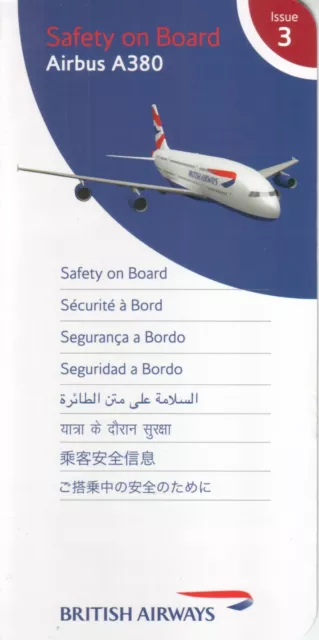 SAFETY CARD: British Airways	A380	Issue 3 2012