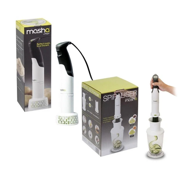 PREP MASHA KITCHEN Handheld Potato/Vegetables Masher w/ Food Spiraliser