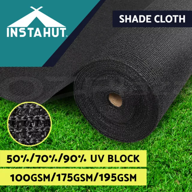 Instahut 50%70%90% UV Sun Shade Cloth Shadecloth Sail Roll Mesh Outdoor Black