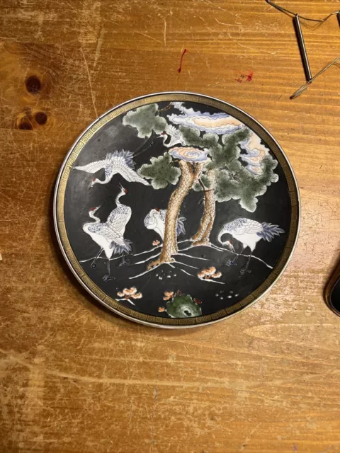 Hand Painted Chinese Export Plate Made In Macau 10” Diameter