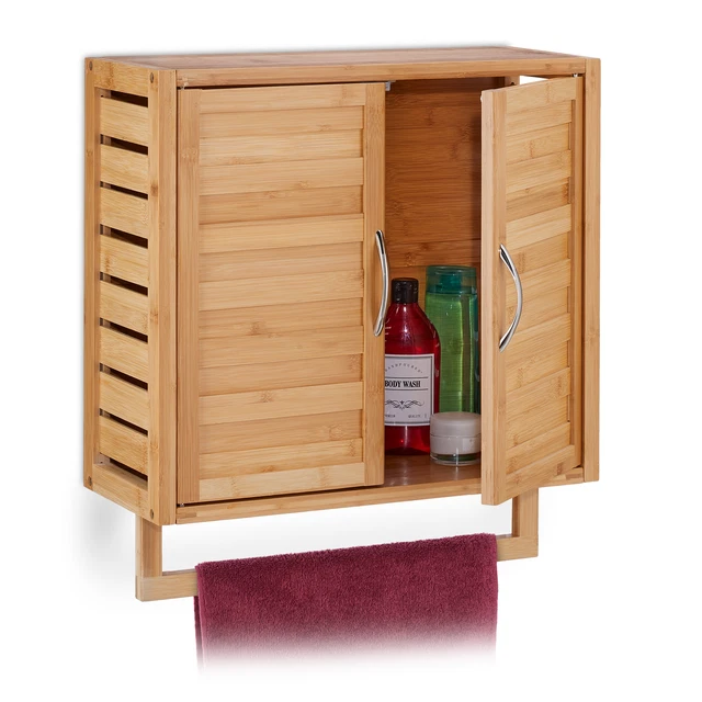 Placard Armoire mural porte-serviettes Étagère Rangement salle de bain cuisine