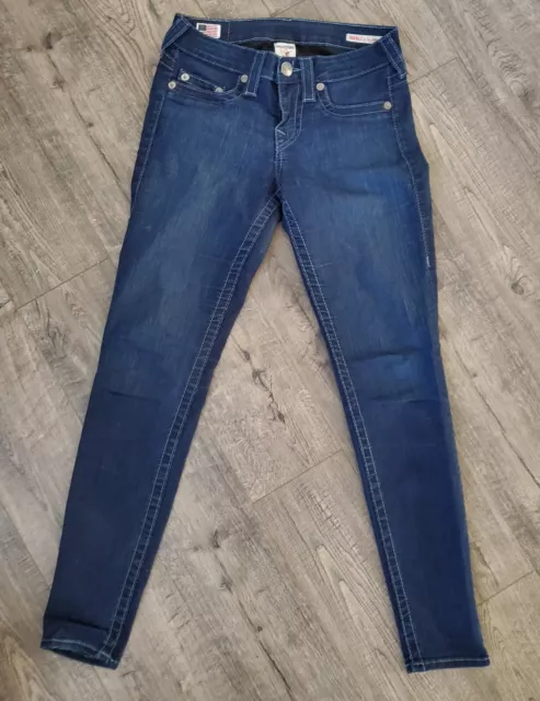 True Religion Halle Jeans Womens 28 Mid Rise Skinny Denim Blue