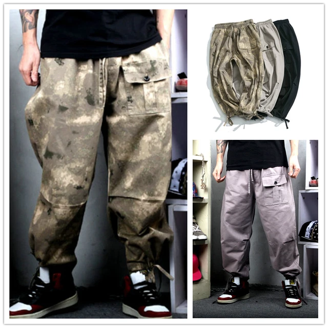 Pantalon Cargo Homme Ample - Taille élastique, Style Militaire, Taille L, Neuf