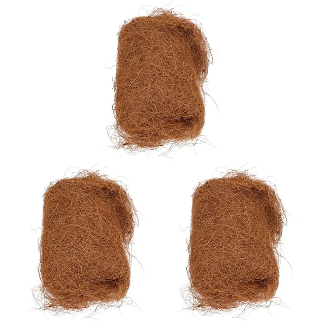 3 Pcs Coir Shell Reptile Decor Round Basket Mats Planters