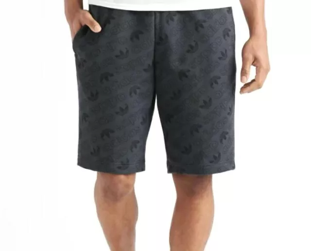 New Men's Adidas Originals Trefoil Monogram Shorts ~Size Medium  #Ce1552 Black