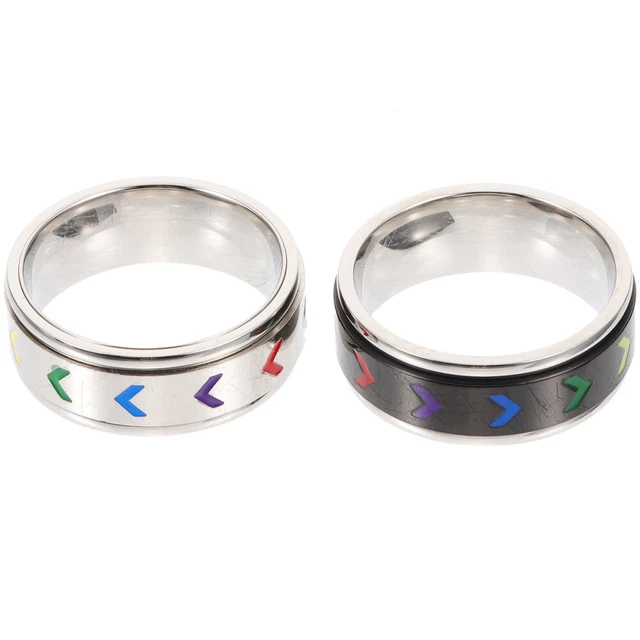 2 piezas anillo gay delicados anillos calmantes para mujer