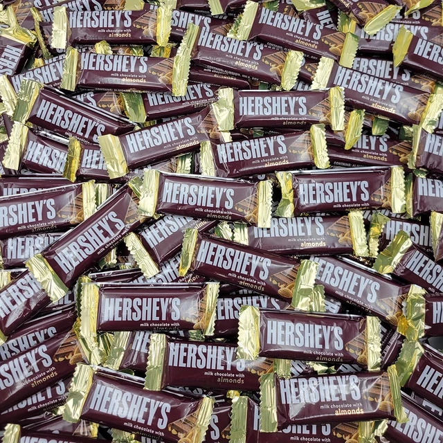HERSHEYS MILK CHOCOLATE with Almonds Snack Size Candy Bar Bulk Party