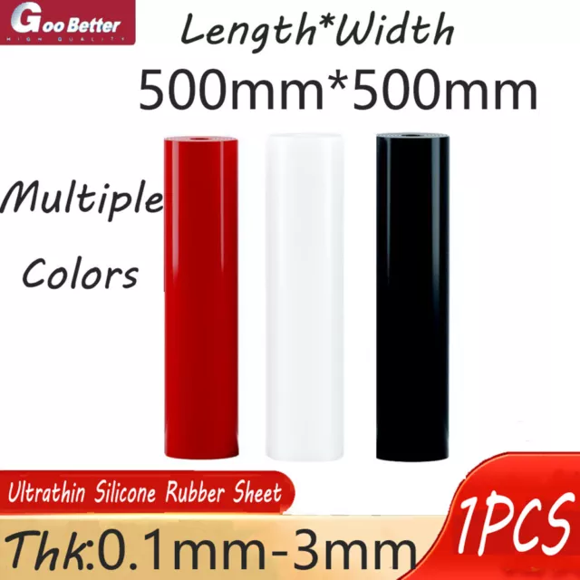 0.1mm-3mm Thickness Ultrathin Silicone Rubber Sheet Clear / White / Black / Red