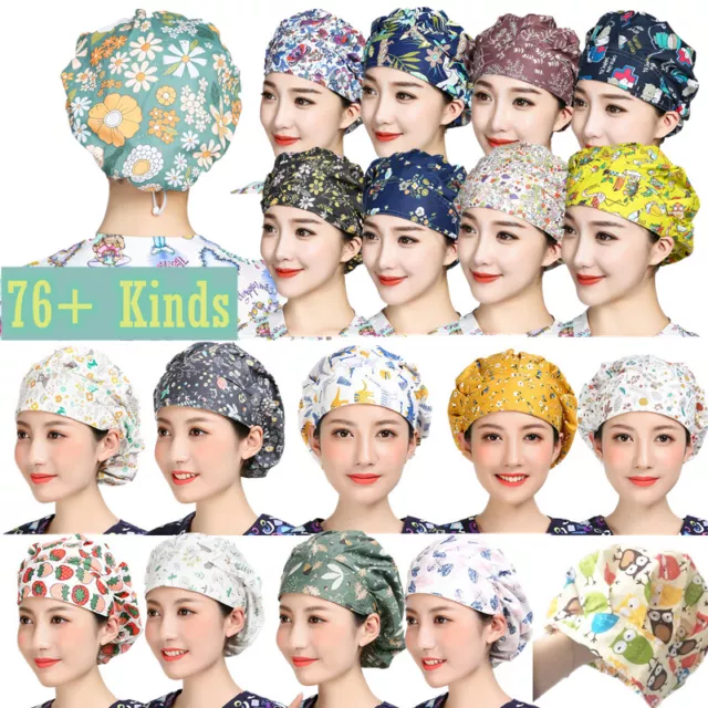 Women's Printing Bouffant Cap/Hat Adjustable One size Fit Most Cute Pattern Hats 3