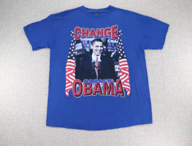 Barack Obama Inauguration Shirt Adult Extra Large Blue USA Change 2009 President