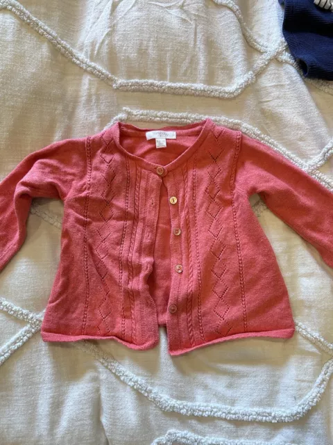 PUREBABY Coral Red Cardigan 12-18 Months