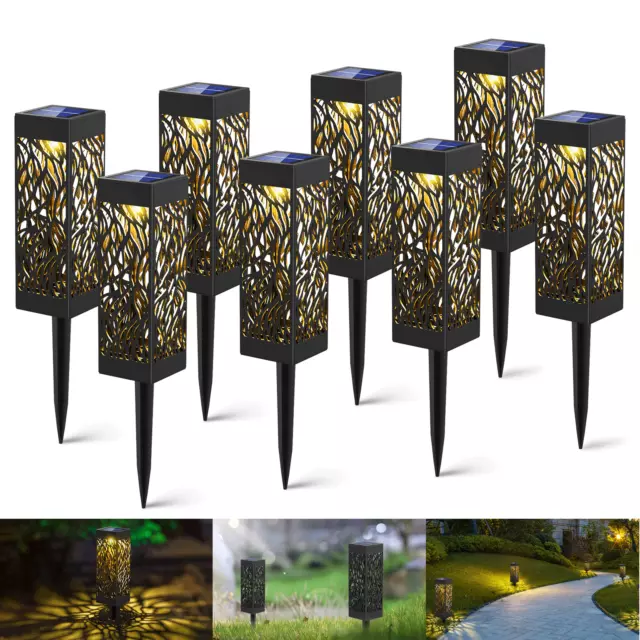 8x LED Solarleuchten Garten Solarlampen für Außen LED Licht Solar Wegeleuchte DE