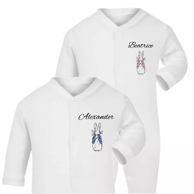 Body personalizzato Peter Rabbit baby grow nome stampato unisex ragazzo bambina regalo