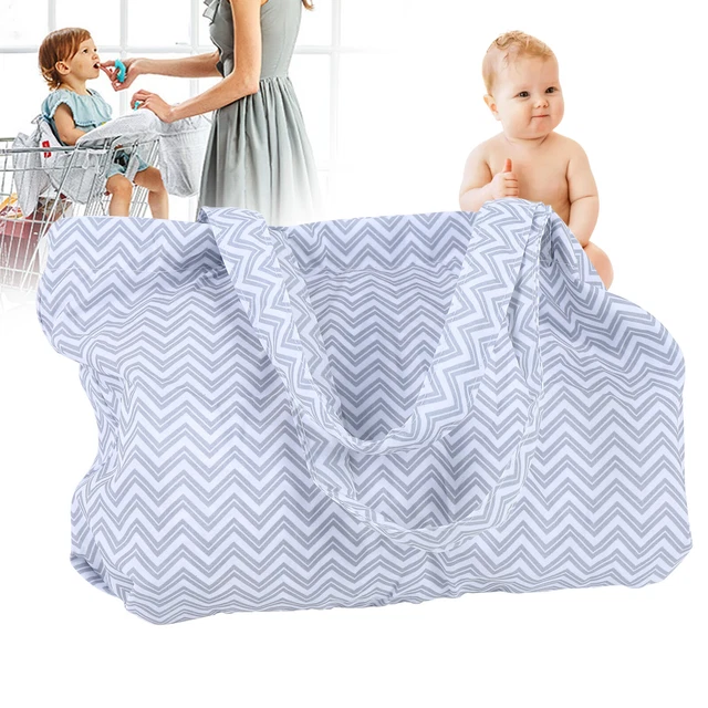 Trolley Cart Seat Mat Cushion Gray Baby Shopping Cart Cover With Safety Belt