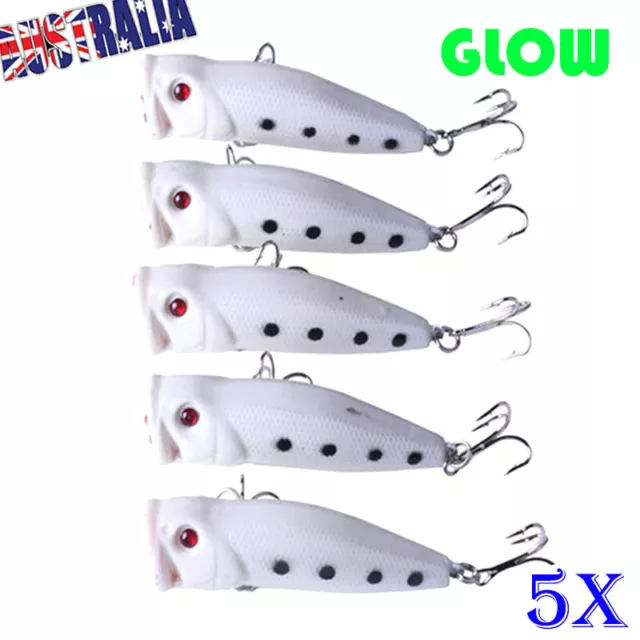 5X 75mm Popper Poppers Topwater Fishing Lure Surface GT Game Tackle Saltwater