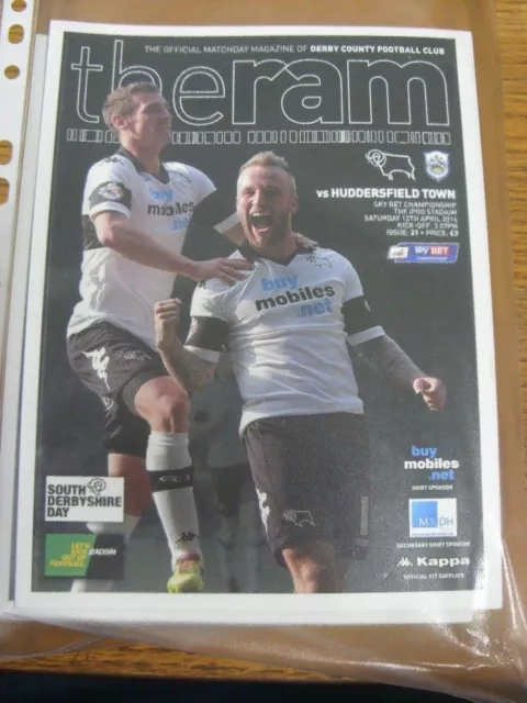 12/04/2014 Derby County v Huddersfield Town  . Price includes Royal Mail Postage