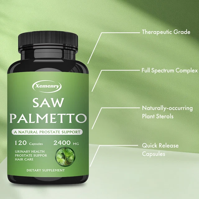 Saw Palmetto 2400 mg - salute maschile della prostata e delle vie urinarie, previene la caduta dei capelli