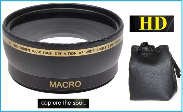 0.43x Hi Def Wide Angle with Macro Lens for Canon Vixia HF M50 M52