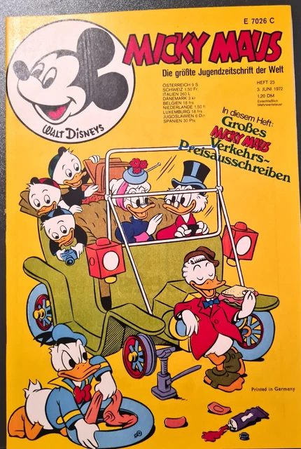 Micky Maus Comic Heft Nr.23 mit Beilage 1972 TOP Z 1 (298