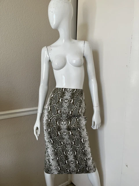 DIANE VON FURSTENBERG NWT! KARA Stretch Pencil Skirt in PYTHON OLIVE Sz 2 NEW!