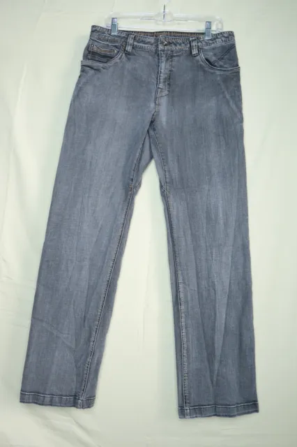 Prana Jeans Straight Denim Pants Medium Wash Grey Stretch Mens Actual 32x32