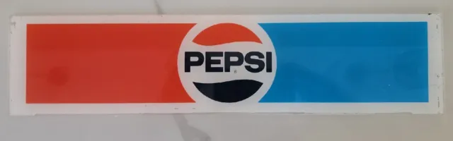 Vintage original pepsi signs 1986- 1993 Design cooler Plexiglass sign 18" x 4.5"