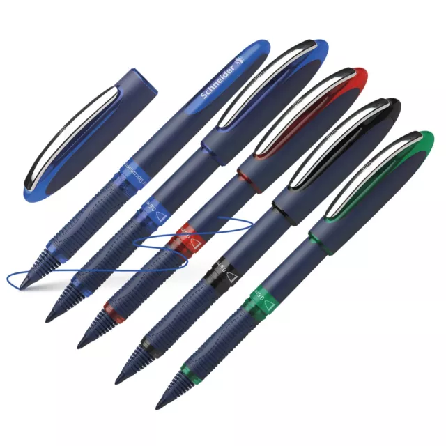 Schneider Tintenroller One Business 0,6 mm, 5er Set 2x Blau, Schwarz, Rot, Grün