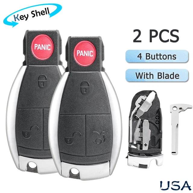 2 Keyless Remote Key Fob Shell Case 4 Button For Mercedes Benz E C R CL GL SLK