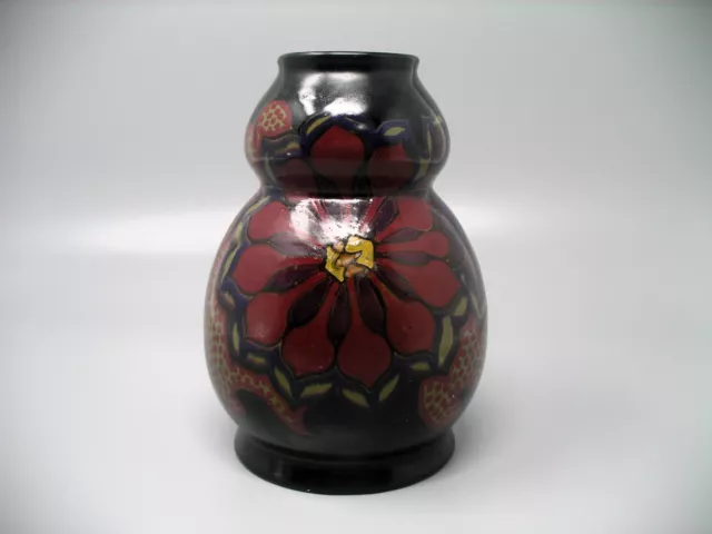 Vtg 1927 Art Deco PZH Holland Gouda Pottery #177 Glossy Gourd Vase 6.5" MINT