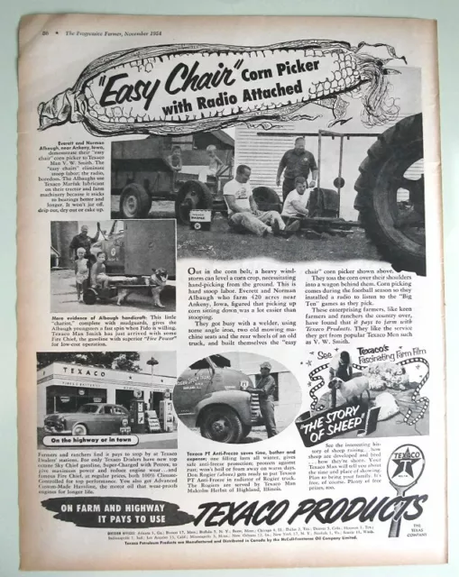 Original 1954 Texaco Ad Features Everett & Norman Albaugh of Ankeny Iowa