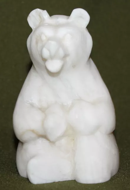 Vintage hand made marble bear figurine