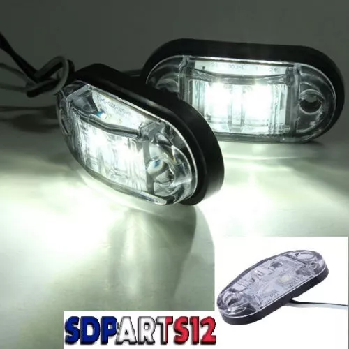 4x 12V Smd 2 LED Blanc Feux De Gabarit Position Avant E4 Marque Camion Fourgon