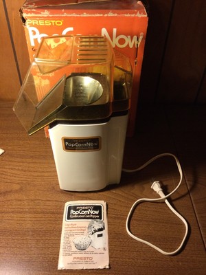 1978 Presto Popcorn Now Hot Air Continuous Corn Popper 04810 Manual Vintage