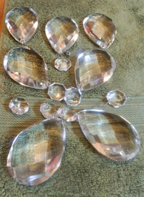 (7) Crystal Prisms - Teardrops for Chandelier 2 1/2" x 1 3/4" x 4/5"