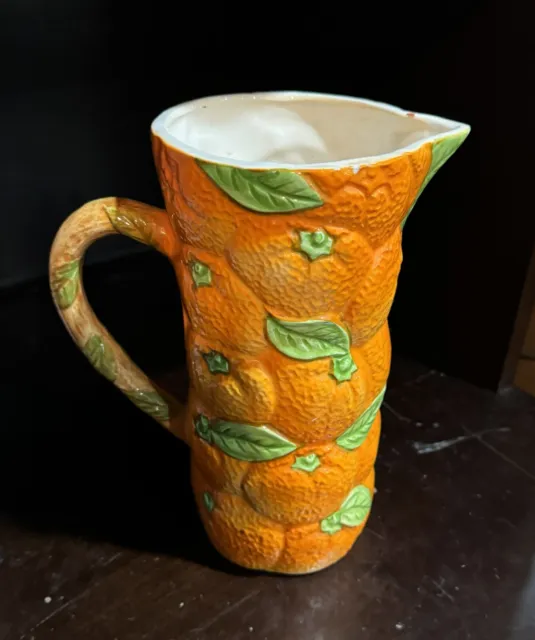 Shafford Vintage Majolica Ceramic Oranges Original Pitcher