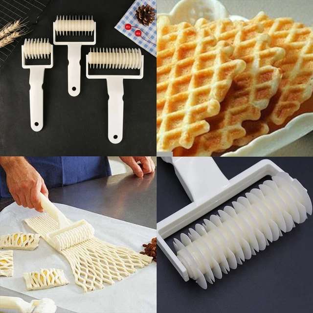 Rodillo de celosía de pastelería cortadores de pastelería barra cocina pastelería blanco 1 pieza herramienta de hornear