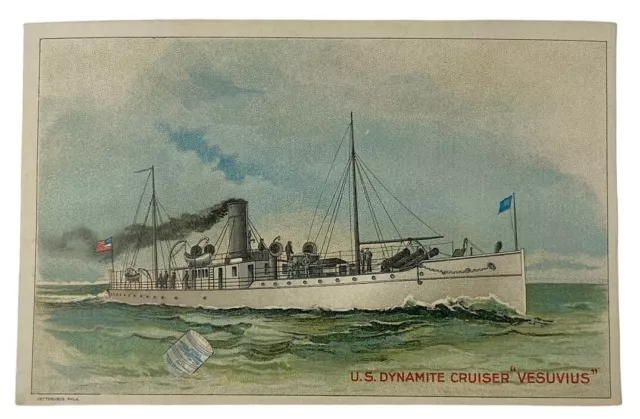 Antique Merchant Trade Card–Ny Condensed Milk-Us Dynamite Cruiser “Vesuvius”