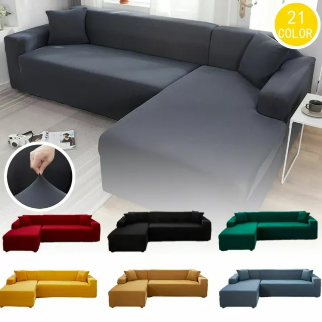 Stretch Corner Sectional Sofa Cover Chaise Longue Chair For Couch Protection