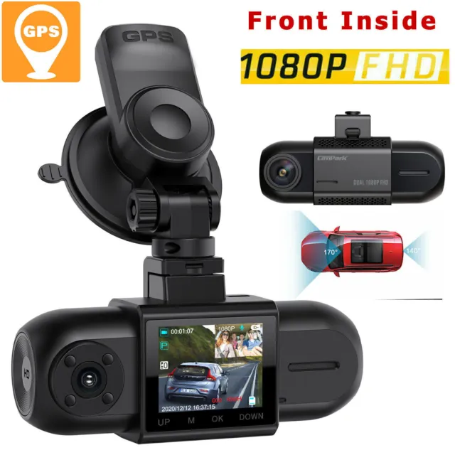 Campark GPS AutoKamera Dual 1080P DashCam Videorecorder 4 IR-LED Nachtsicht WDR