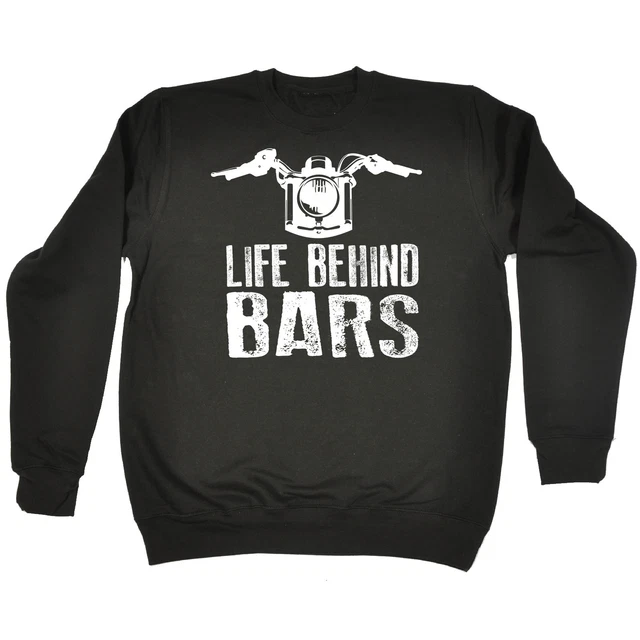 FELPA MOTO LIFE BEHIND BARS compleanno moda motociclista motociclista moto
