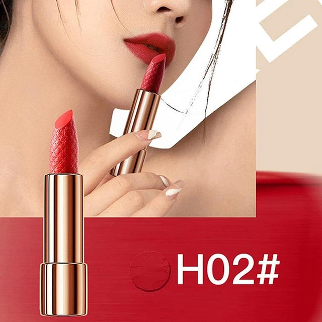 NUOVO Set 4pz Rossetti Velluto Opaco con Custodia Catena Glamour