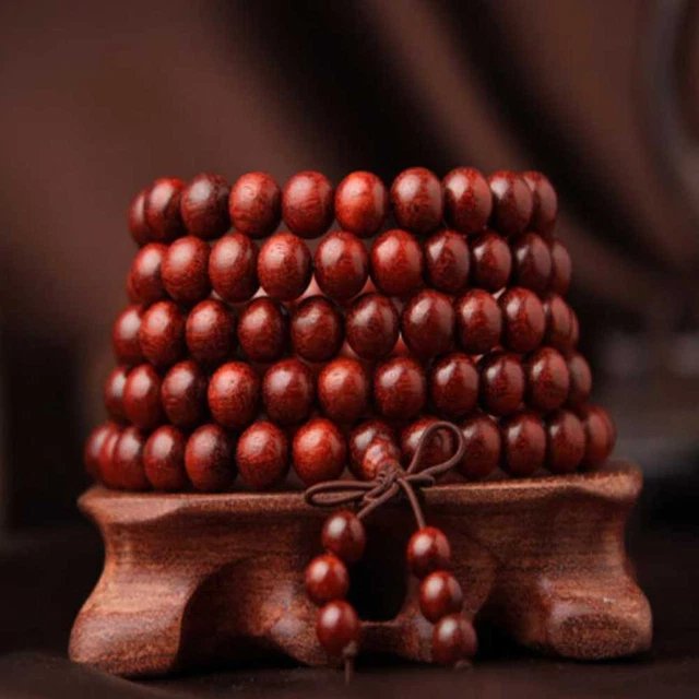 6MM 108 Lucky Natural Rosewood Cuff Buddha Bracelet Wristband Fancy Calming Diy
