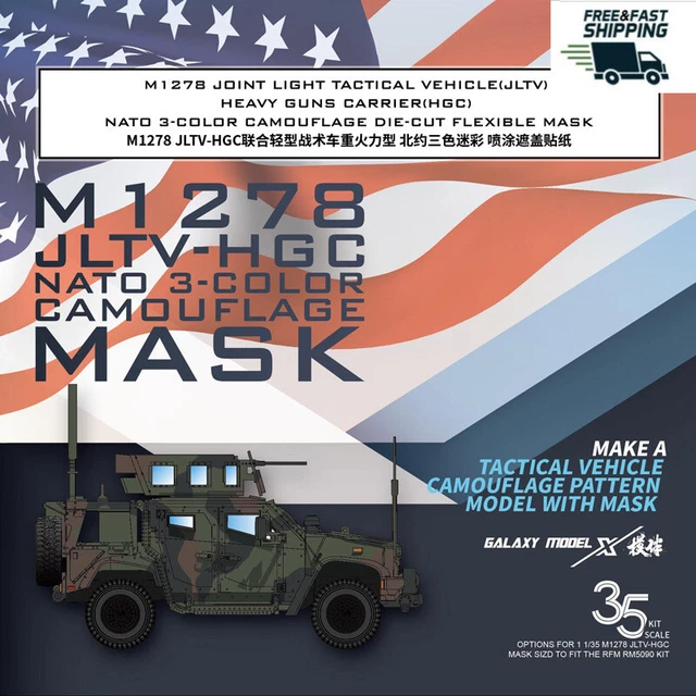 Galaxy D35027 M1278 JLTV-HGC NATO 3-COLOR CAMOUFLAGE DIE-CUT FLEXIBLE MASK