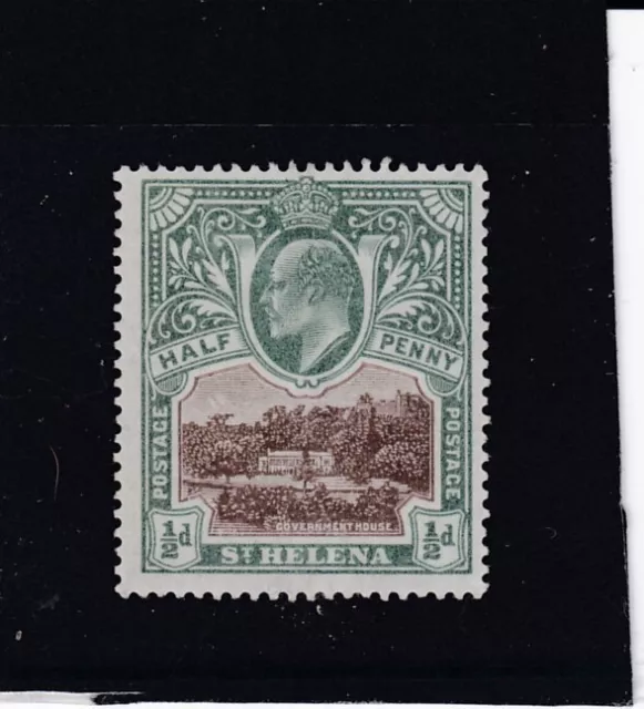 ST HELENA 1903 1/2d BROWN & GREY-GREEN GOVERNMENT HOUSE SG.55 L/ MOUNTED MINT