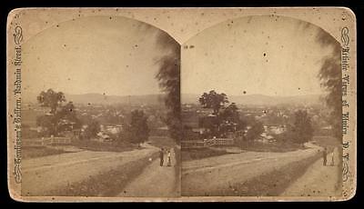 1870s Stereoview Road into Elmira with City in Distance Charles Tomlinson