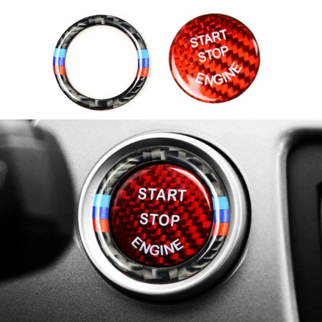 Motore in fibra di carbonio starter stop interruttore bottone copertura per E90/E87/E60/E70
