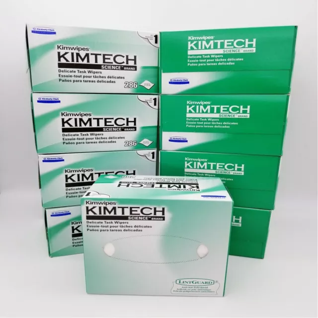 Kimtech Wipes 9 BOXES Kimwipes 34155, Kim Wipes 286 Pcs/ Box Delicate