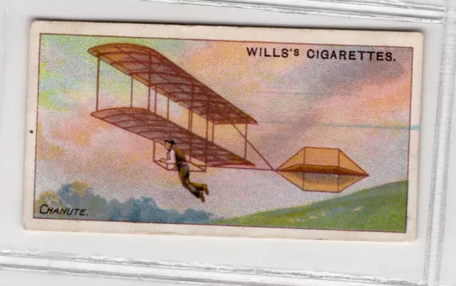 Wills Australia Aviation Card #32 The Chanute Flying machine 1895 USA