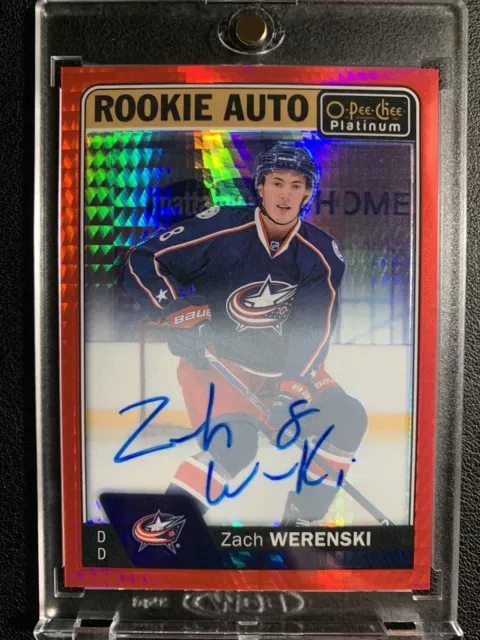 2016-17 OPC Platinum Zach Werenski Rookie Auto Red Prism 30/50